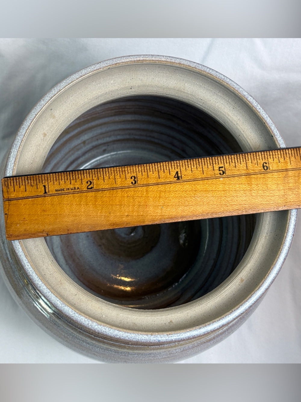 Stunning Studio Art Pottery Lidded Jar / Cookie Canister- Blue & Brown Glaze - Picture 8 of 10